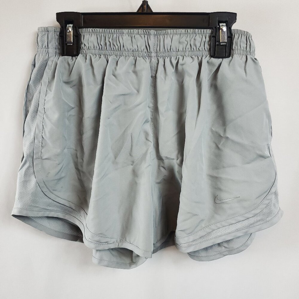 Nike Dri Fit Womens Sz Large Grey Shorts Elastic Drawstring Waist Under Wear